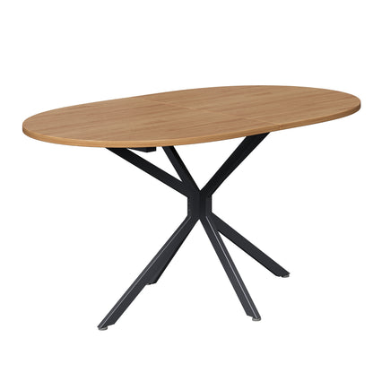 BTM Modern Dining Table 120 x 80 x 75.5 cm Oval Dining Table with Metal Legs, for 4-6 People, Sturdy Kitchen Table