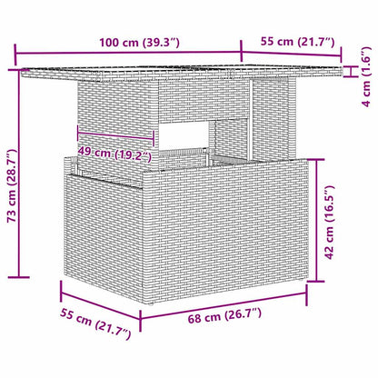 Tuinbank – Buitenbank – Loungeset – Modulaire Bank – Poly Rattan – Weerbestendig – Inclusief Kussens
