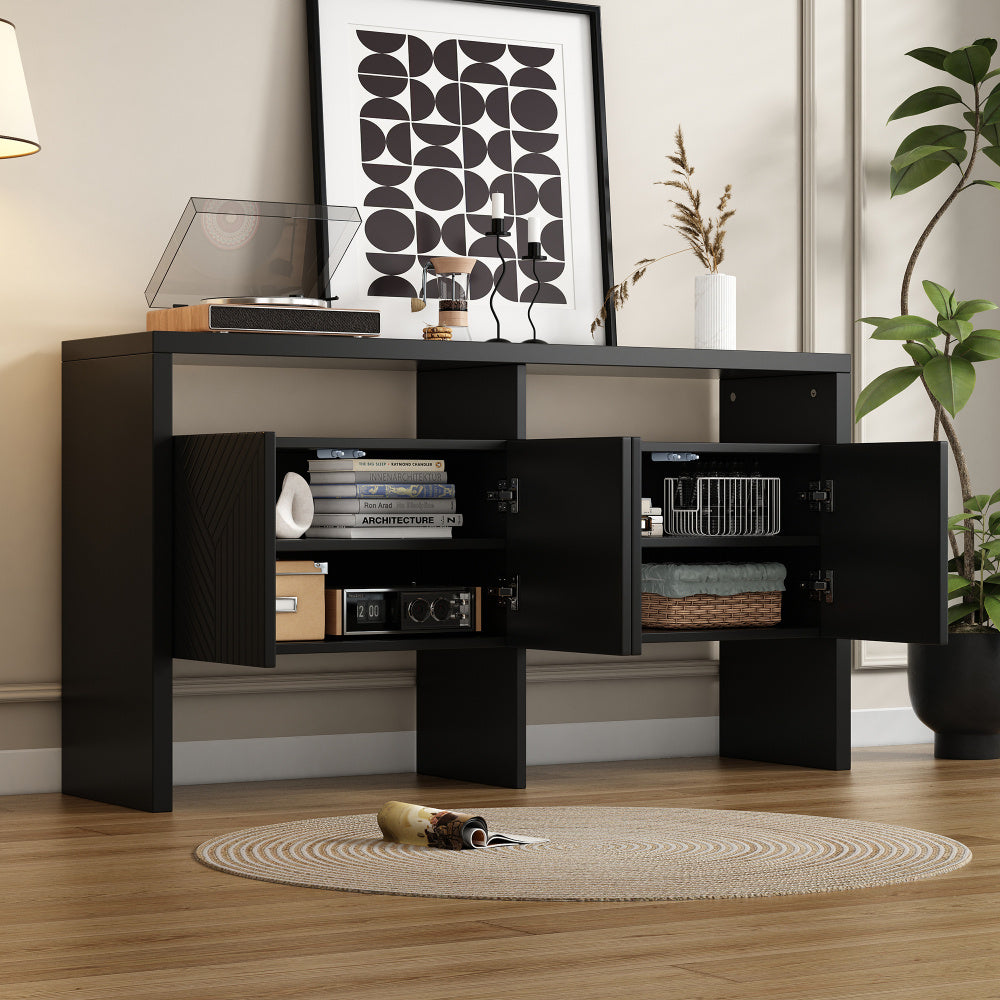 Dressoir – Ladekast – Buffetkast – Opbergkast – Kast – Modern – Hardhouten Frame – 140x75x35 cm