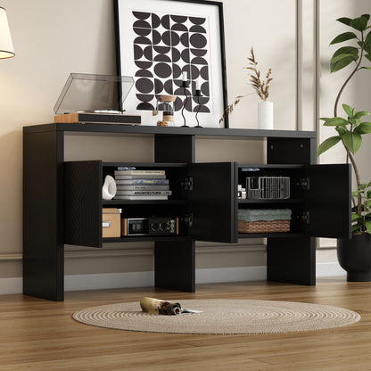 Dressoir – Ladekast – Buffetkast – Opbergkast – Kast – Modern – Hardhouten Frame – 140x75x35 cm