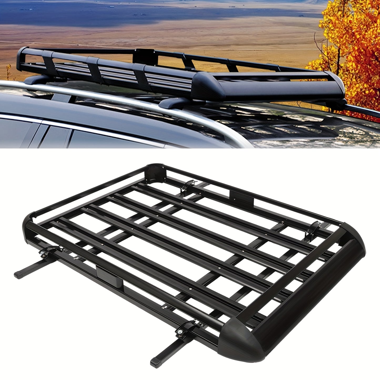 Dakmand SUV – Dakdrager Mand – Bagagekorf – Dakrek Ladebak – Zwarte Aluminium Dakmand – 160 cm Lengte – Maximaal 150 kg Draagvermogen