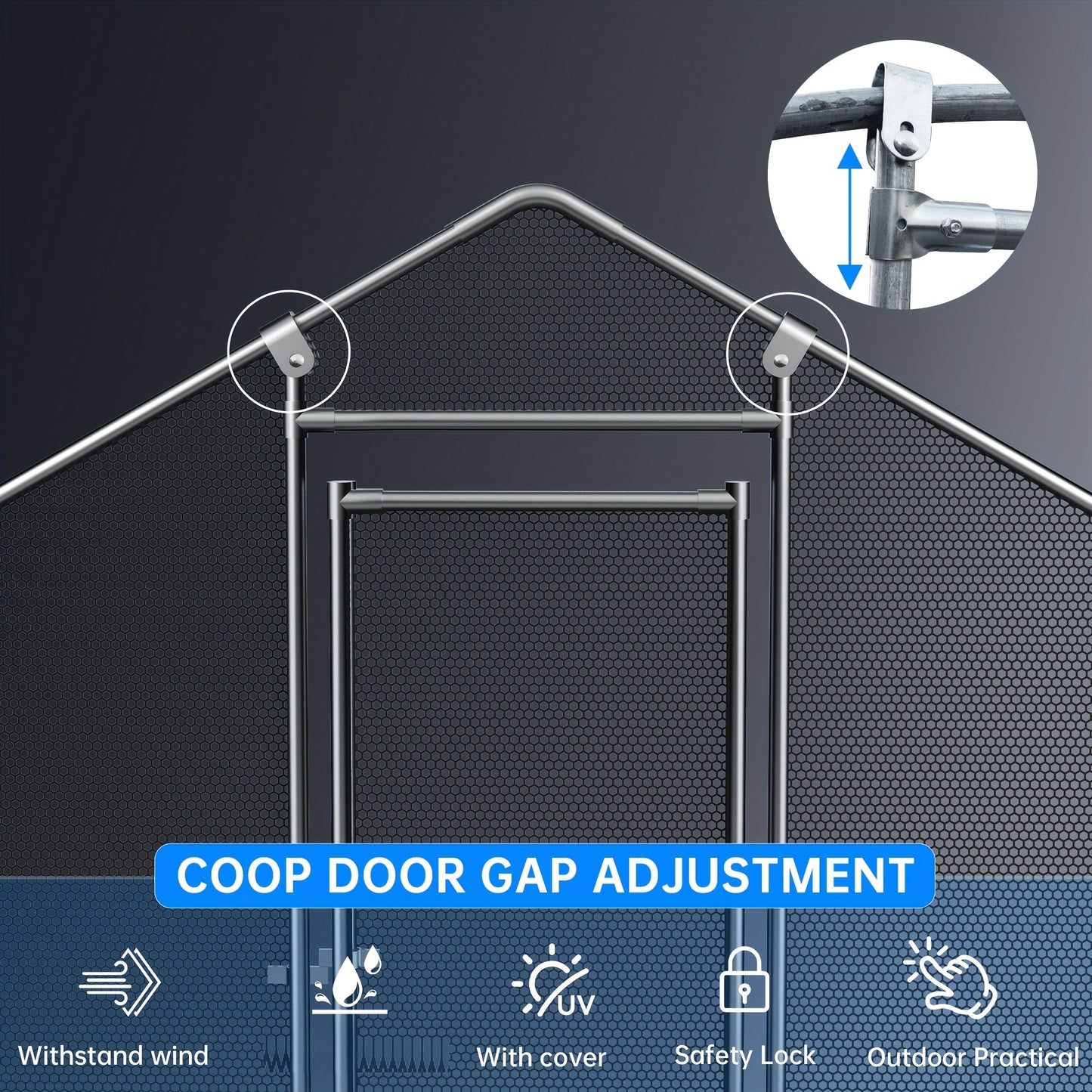 Large Metal Chicken Coop, Outdoor Walk-in, Heavy-duty, with Reinforced Three-support Steel Frame, Lid, And Roof, Silvery, Chicken Housing, Heavyduty Coop, Spacious Enclosure, Weatherresistant Roof, Metal Coop, Poultry Cage, F