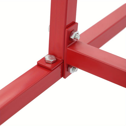 Roterend Wielverfspiraal – Verfspiraal – Wieldraaibaar – Verfstandaard – Autospuiterij Rek – Robuust Gegalvaniseerd Staal – Vergrendelbare Wielen – 80 cm Hoogte – 99,79 kg Draagvermogen – Rood