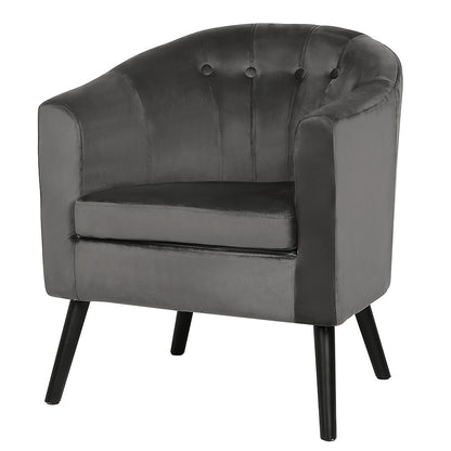 Fauteuil – Accentstoel – Lounge Stoel – Leunstoel – Zetel – Velvet Bekleding – Massief Beukenhouten Poten – Compact 64x60x70 cm