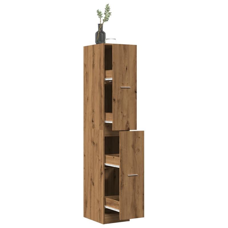 Opbergkast – Hoge Kast – Smalle Kast – Opbergrek – Keukenkast – Duurzaam Gerecycled Hout – Compact Verticaal Design 30x41x174,5 cm