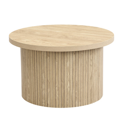 Salontafel – Koffietafel – Bijzettafel – Nachttafel – Woonkamertafel – Uitbreidbaar – Natuurlijke Houtnerf Dubbel Laags Rond
