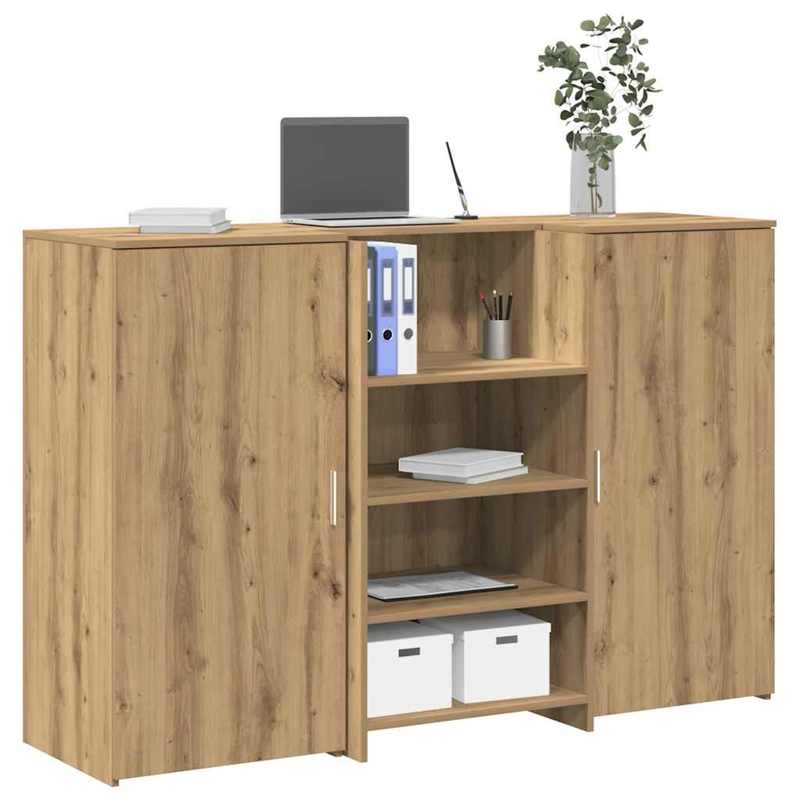 Receptiebalie – Balie – Ontvangstbalie – Baliesysteem – Balie Meubel – Massief Eikenhout – Ruim Werkblad 155x50 cm