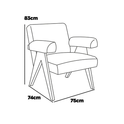 Fauteuil – Armstoel – Lounge Stoel – Relaxfauteuil – Leunstoel – Massief Parawood – Waterafstotende Bouclé Bekleding