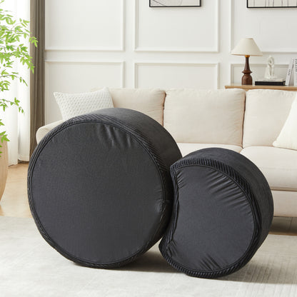 Salontafel – Koffietafel – Bijzettafel – Poef – Houten Tafel – Set Van 2 – Gestoffeerd Foamoppervlak – Compact Voor Kleine Ruimtes
