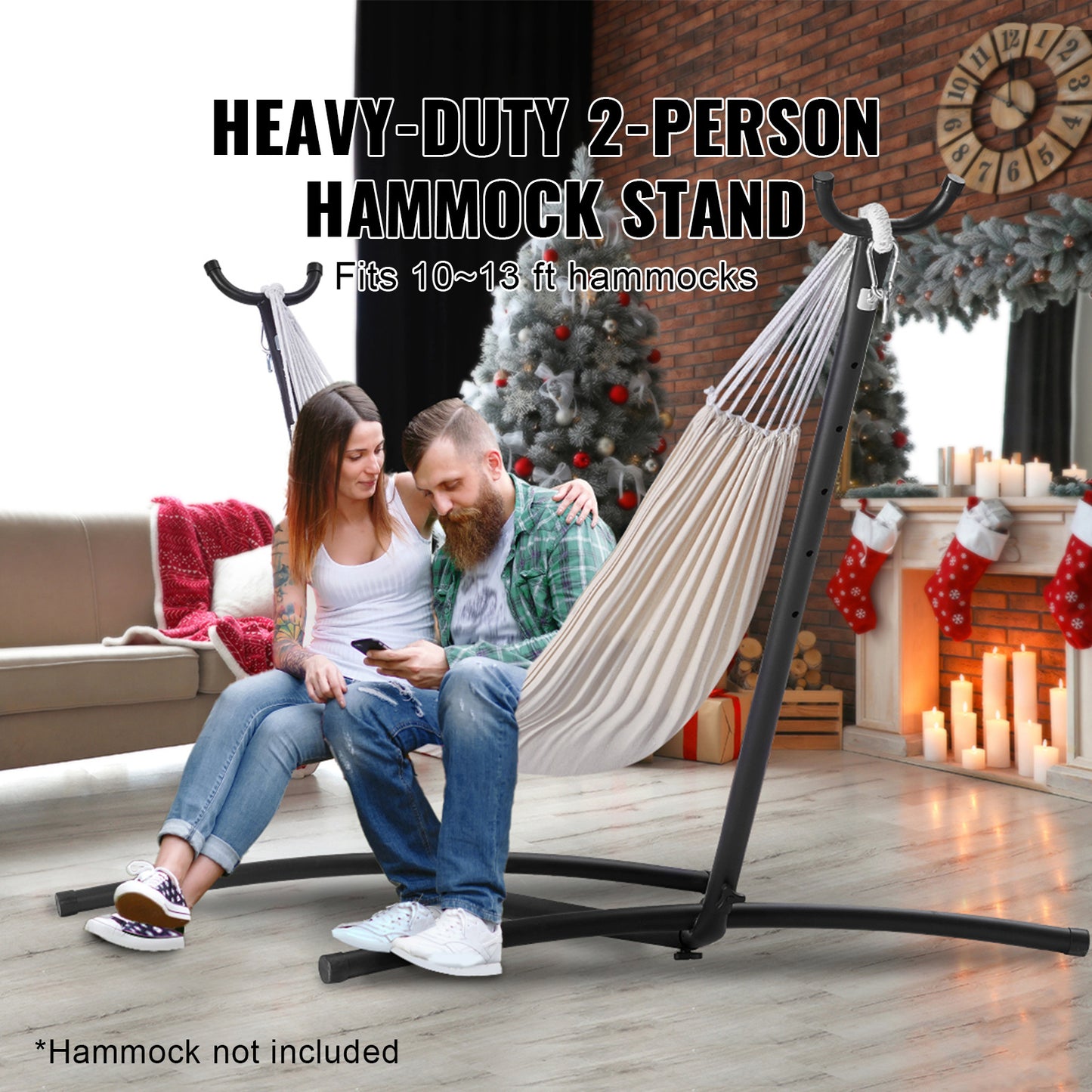 Hangmatstandaard – Hangmat Frame – Hammock Standaard – Staander Voor Hangmat – Stalen Frame – Verstelbare Hoogte – Draagbaar Met Draagtas – Geschikt Voor 10-13 Ft Hangmatten – Maximaal 205 kg Belastbaar