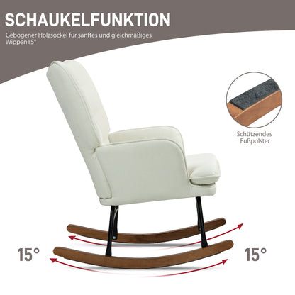 Schommelstoel – Schommelstoelen – Relaxstoel – Fauteuil – Voedingsstoel – Met Voetenbank – Comfortabele Polyester Bekleding – Max. Draaggewicht 130 kg