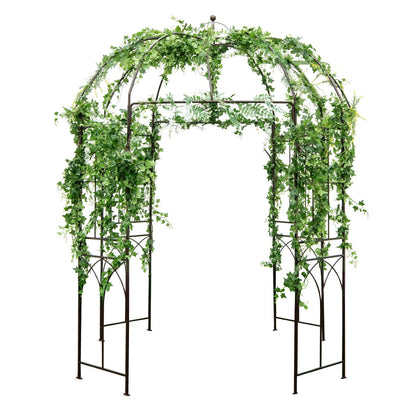 Metaal Boog – Tuinboog – Klimrek – Rozenboog – Tuintoren – Grote Oppervlakte 211x211x256 cm – Roestbestendig Bronzen Frame