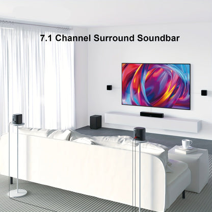 Surround Sound Systeem – Home Theater Set – Soundbar – Audio Installatie – Draadloos 7.1 Kanaals – Krachtige Subwoofer – HDMI eARC & Bass Boost – App Bedienbaar – Zwart