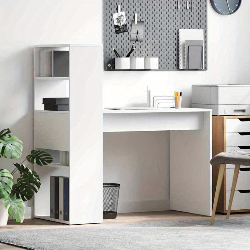Bureau – Bureautafel – Computertafel – Schrijftafel – Werktafel – Wit – Massief Hout – Compact 113x54x120 cm – Met Laden en Opbergruimte