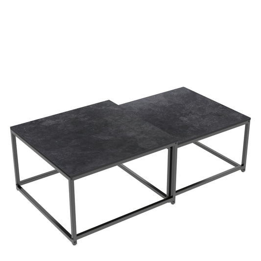 Salontafel – Koffietafel – Bijzettafel – Salontafel Set – Nesting Tafels – Scandinavisch Design – Krasbestendig MDF Blad – Set Van 2 (65x65x40 & 60x60x34 cm)