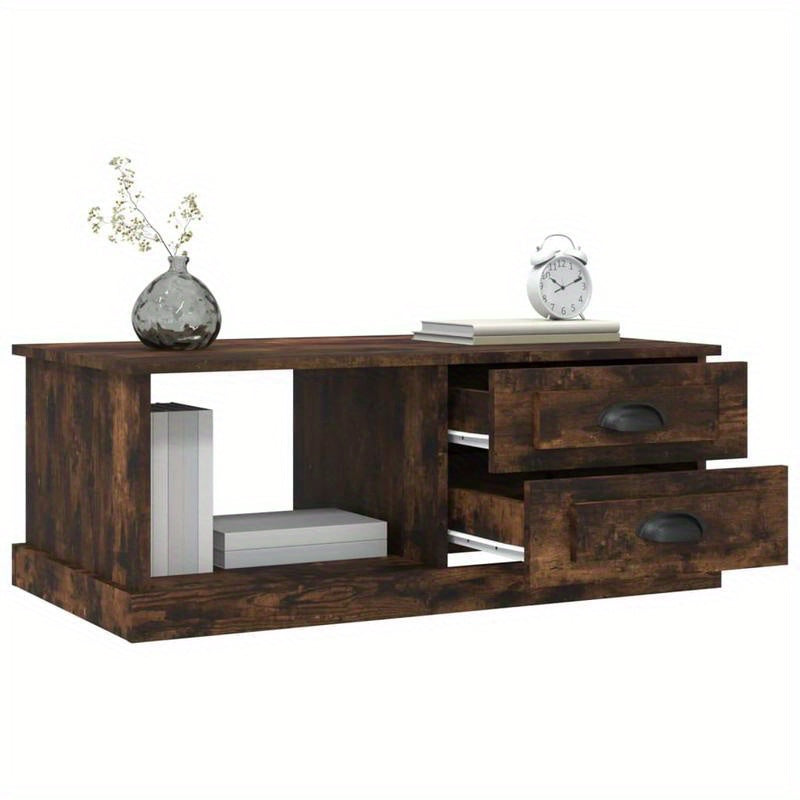 Coffee Table 90X50X35 Cm Edited Wood Gerookt Oak-Colored Practical, Removable, Suitable for All Seasons