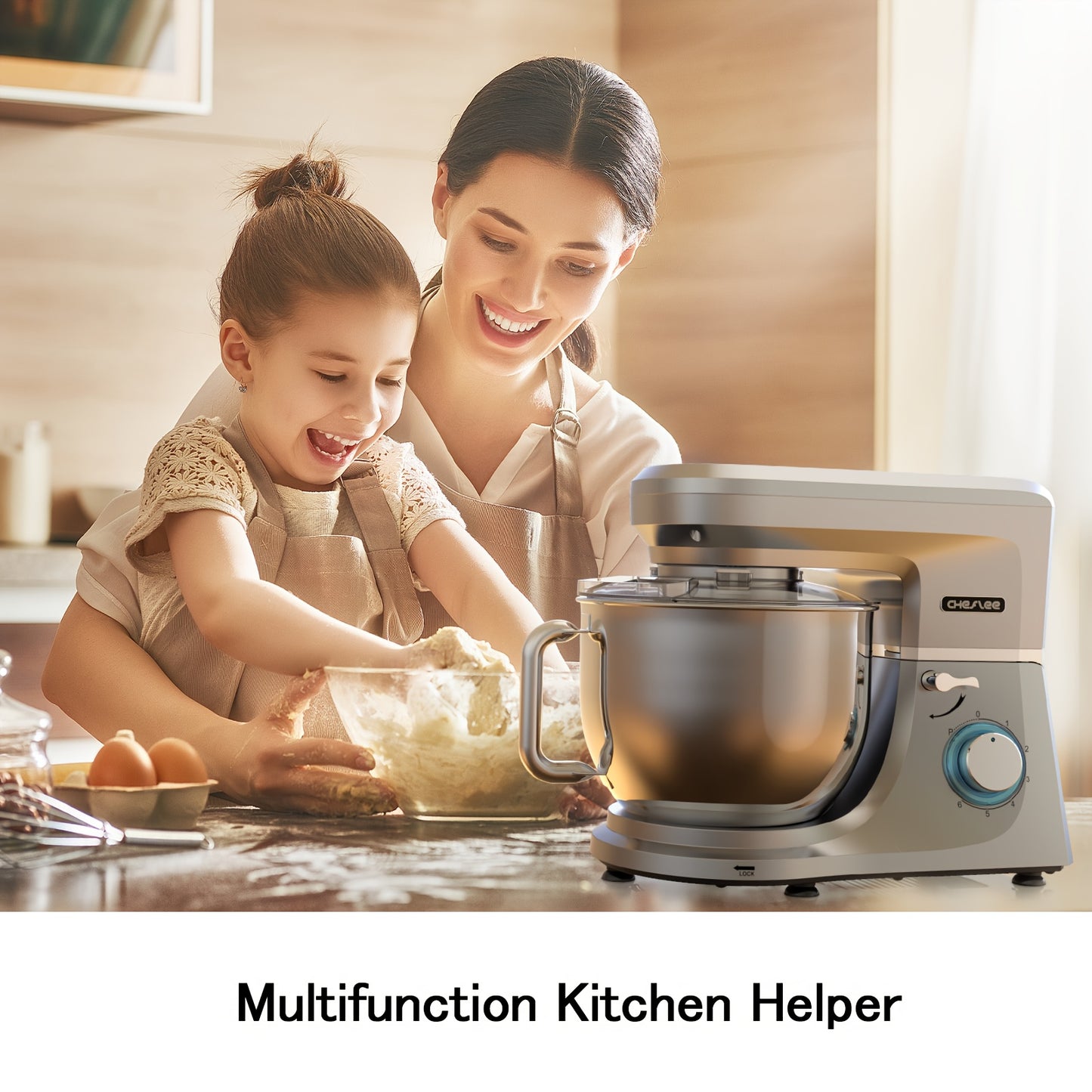 Keukenmixer – Keukenmachine – Keukenrobot – Standmixer – Elektrische Mixer – 1800W Vermogen – 7,2 Liter Mengkom