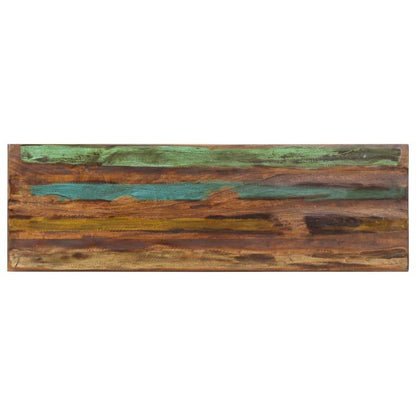 Bankje – Zitbank – Bank – Houten Bankje – Halbankje – Massief Gerecycled Hout – Stalen Onderstel – 110 Cm Breed – Duurzaam En Stevig