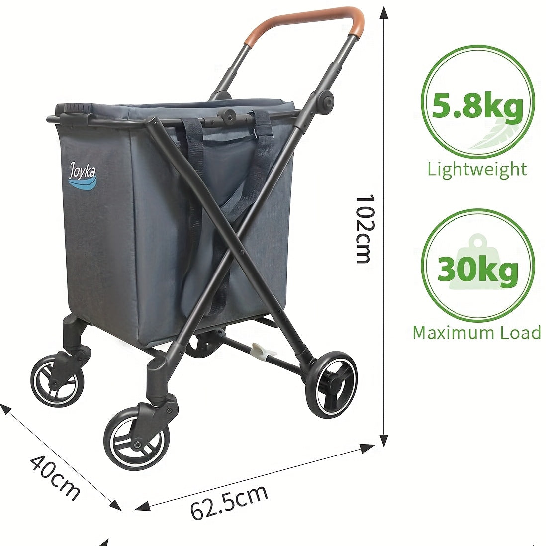 Boodschappenwagen – Boodschappentrolley – Boodschappentas – Winkeltrolley – Winkelwagen – 70 Liter Inhoud – Opvouwbaar Met Draaibare Voorwielen – Verstelbaar Handvat