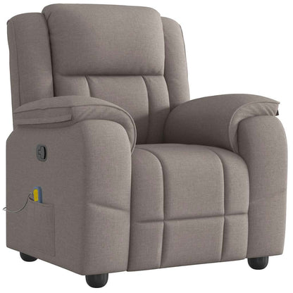 Verstelbare Massagestoel – Massagestoel – Ergonomische Stoel – Relaxstoel – Thuismassage – Taupe – 6 Vibratiepunten – Handmatige Verstelling Tot 135°