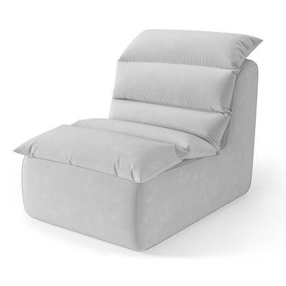 Adult Bean Bag Chair with High-Resilience Foam - Heavy-Duty Floor Sofa, Non-Slip Base & Easy Assembly, Grey Lounger for Reading, Gaming, for - Compatible with Hard Floors (Living Room, Bedroom)