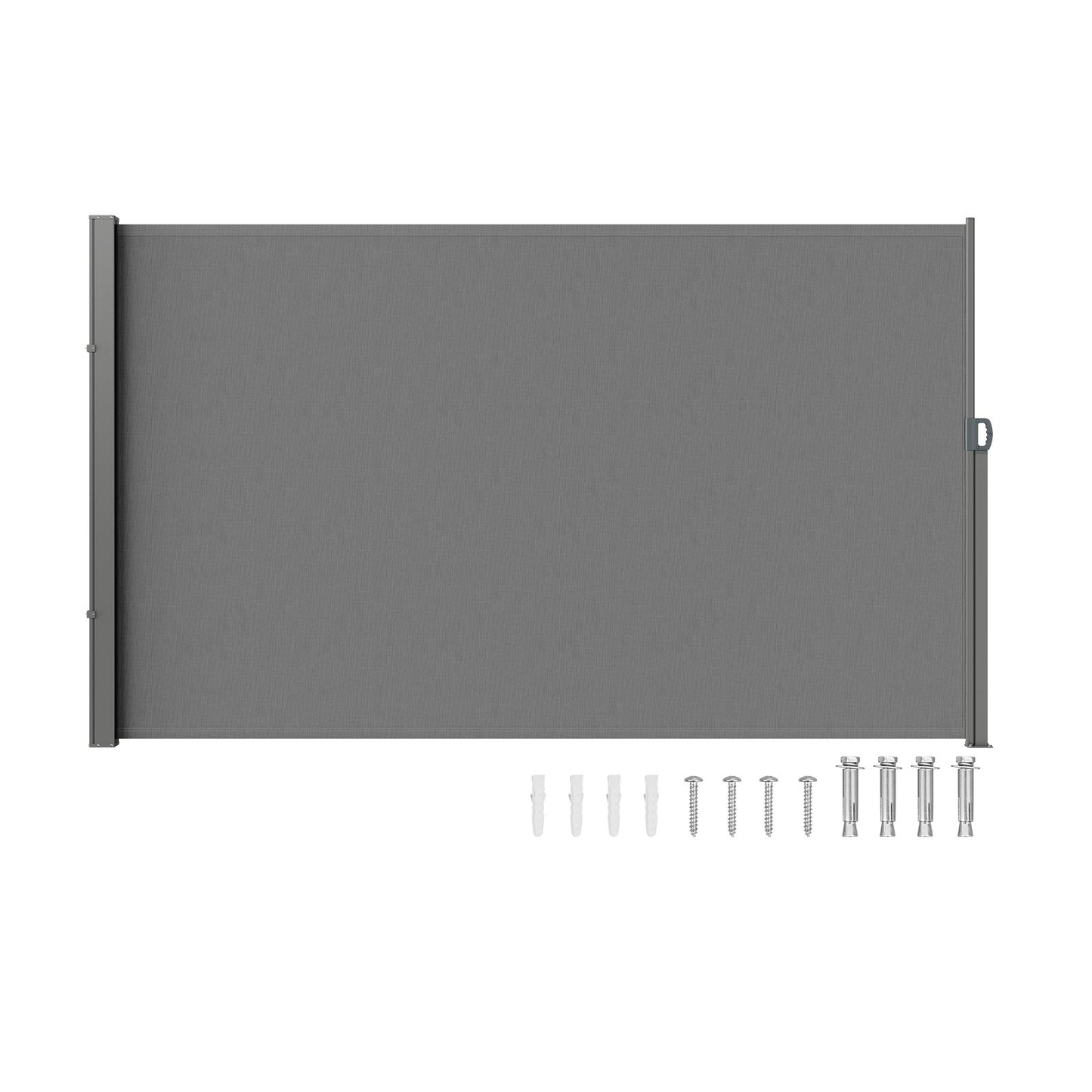 Zijscherm Balkon – Uittrekbaar Windscherm – Zonnescherm Privacyscherm – Uitschuifbaar Zijscherm – 180x300 cm – Waterbestendig Polyester – Veerbediening soepel en veilig