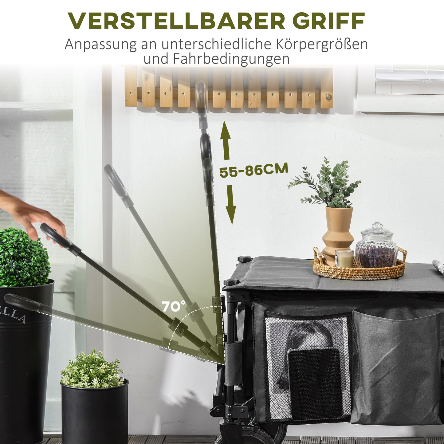 Kast – Opbergkast – Houten Kast – Tuinkast – Buitenkast – Dubbele Deuren – Weerbestendig Hout – 2 Schappen – Grijs – 74 x 43 x 88 cm