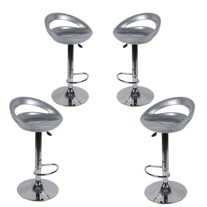4-Pack Adjustable Height ABS Stools (55-75cm) - Sturdy Hard Seat & Chrome Legs | Space-Saving Set, Rustic Style, No Electricity Needed, Easy Assembly, Durable & Stylish for Home, Office, or Bar Use, Stool Set, Versatile Furni