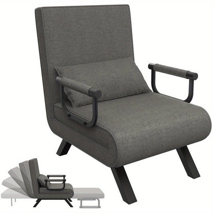 Slaapbank – Sofa Bed – Bedbank – Logeerbed – Slaapstoel – 3-in-1 Multifunctioneel – Verstelbare Rugleuning – Donkergrijs – Draagvermogen Tot 200 kg