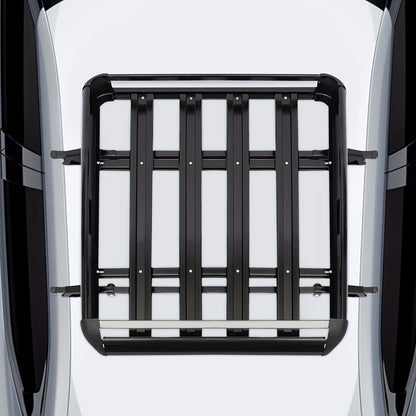 Dakkofferrek Aluminium – Dakmand – Bagagerek – Dakdrager – Universele Rooftop Cargo Basket – Zwart – 127x97 cm – Max 68 kg draagvermogen