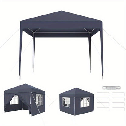 Garden Gazebo Party Tent with 4 Side Panels and Windows UV Protection, Suitable for Gardens, Parties, Weddings and Picnics (3x3m/3x6m/3x9m, Grey/White) - QUORE