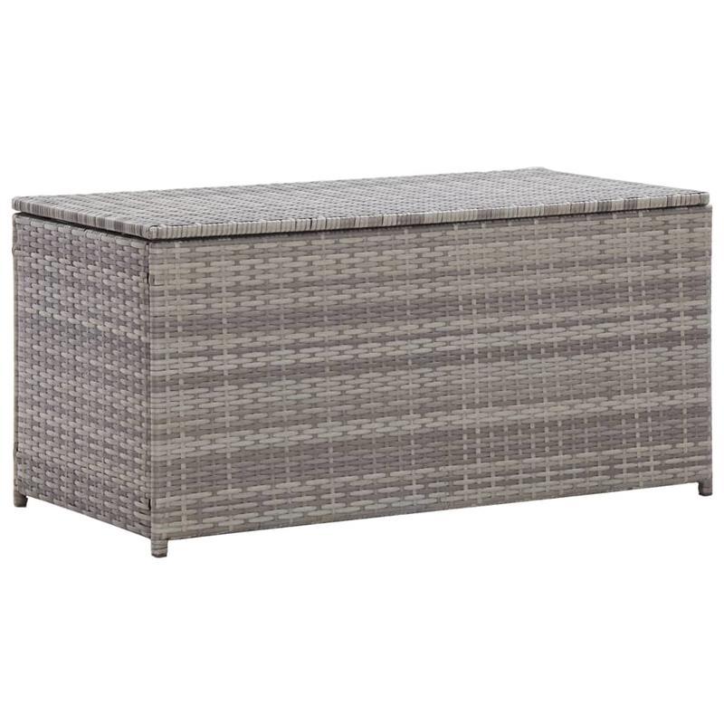 Opbergbox – Opbergdoos – Opbergkast – Opbergcontainer – Buitenopslag – Grijs Poly Rattan – 100x50x50 cm – Weerbestendig Met Gasveren