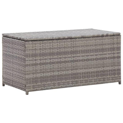 Opbergbox – Opbergdoos – Opbergkast – Opbergcontainer – Buitenopslag – Grijs Poly Rattan – 100x50x50 cm – Weerbestendig Met Gasveren