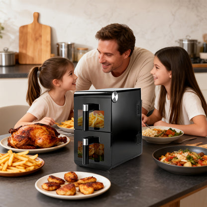 16L Large-Capacity Air Fryer | Two-Tier Design for Simultaneous Cooking of Different Foods, Iron and Plastic Construction, 220V-240V, 2800W, Citybee Brand