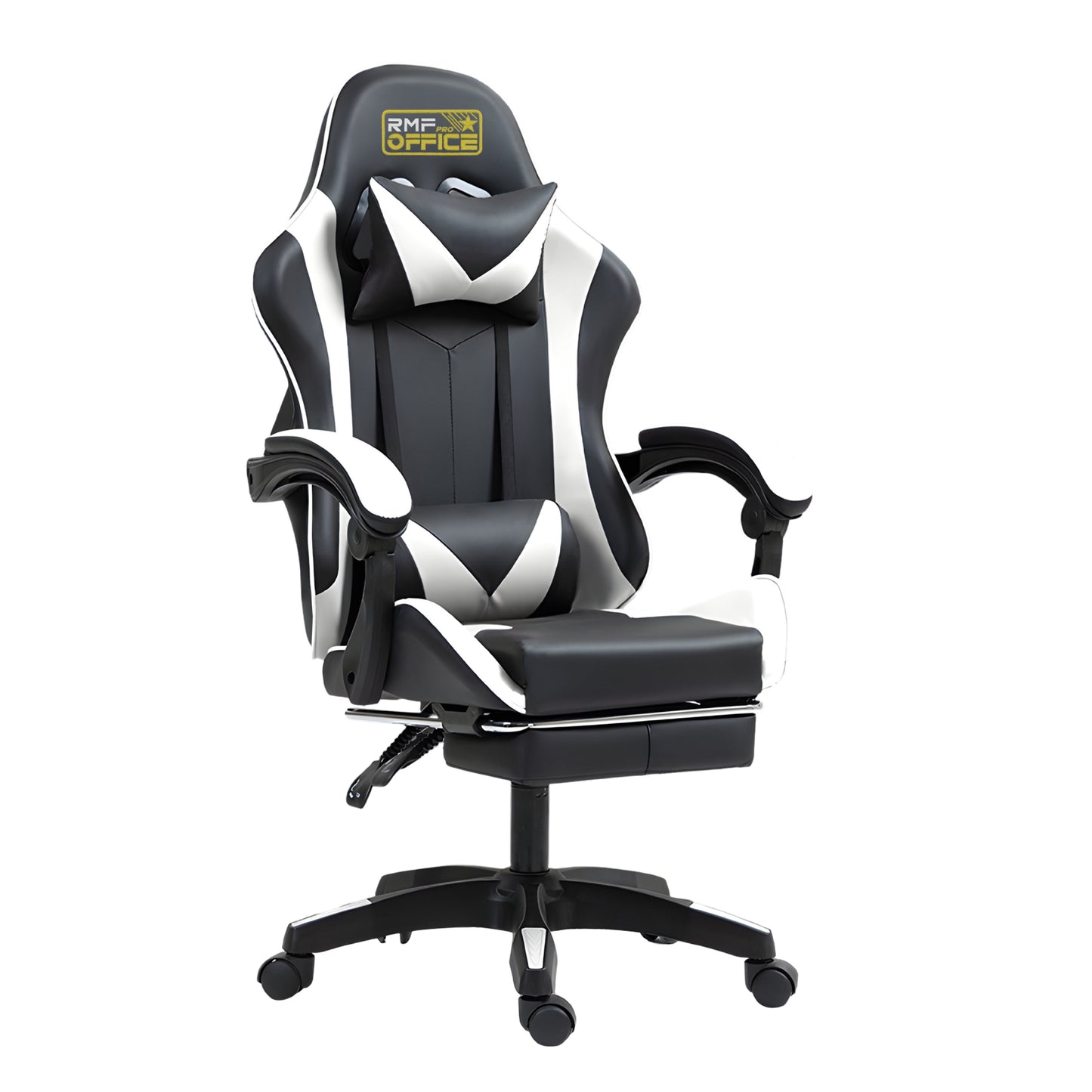 Gamestoel – Gaming Stoel – Gaming Chair – Game Stoel – Gamestoel Bureaustoel – Ergonomisch Design – Verstelbare Rugleuning en Voetensteun – Draaibare Wielen – Verstelbare Hoogte – Zwart