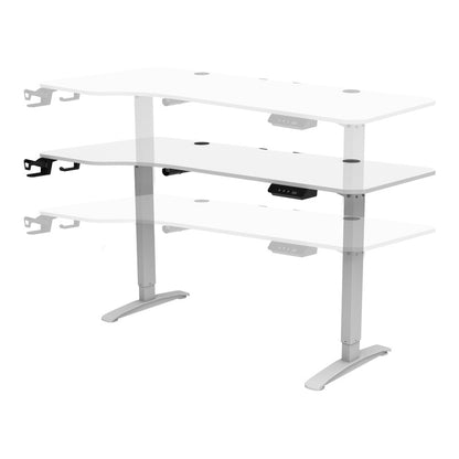 Hoogteverstelbaar Bureau – Zit Sta Bureau – Elektrisch Bureau – Verstelbaar Werkblad – Gaming Bureau – Met Geheugenfunctie – 160x75 cm MDF Walnoot – Draagkracht 80 kg Mat Zwart