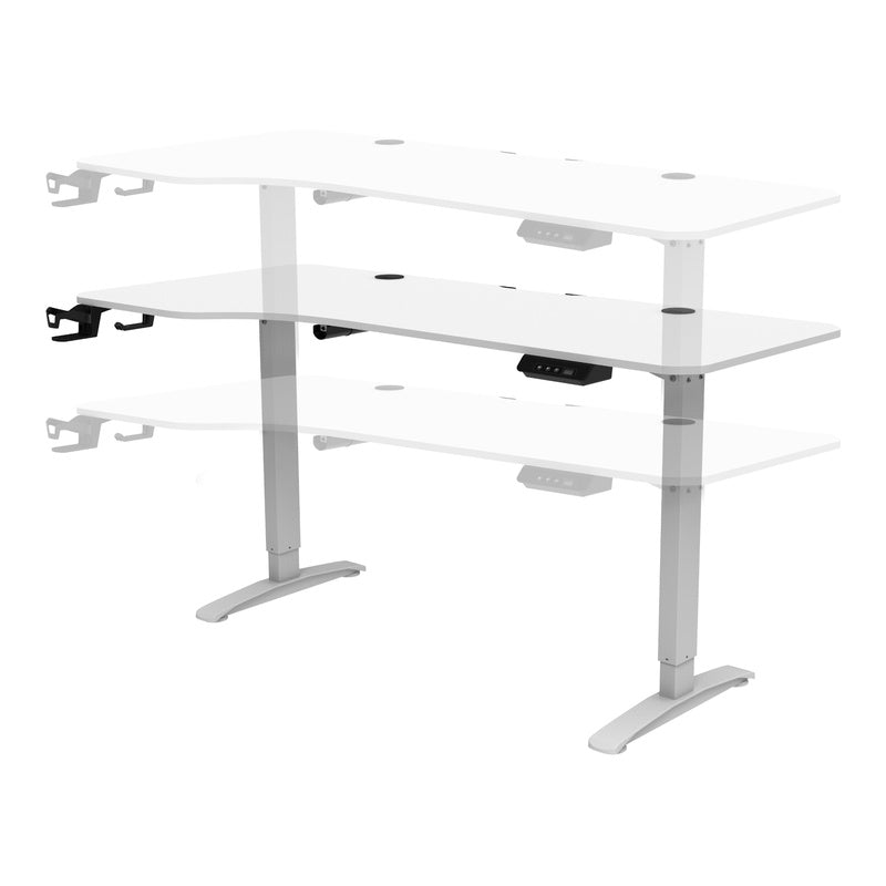 Bureau Elektrisch Verstelbaar – Zit Sta Bureau – Werkplek Meubel – Stevig Tafel – Verstelbare Werktafel – Met Geheugenfunctie – 160x75 cm Aluminium Frame – Draagkracht 80 kg
