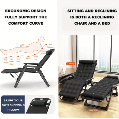 Opvouwbare Stoel – Vouwstoel – Campingstoel – Tuinstoel – Balkonstoel – Stevig Metalen Frame – Comfortabele Zwarte Kussens