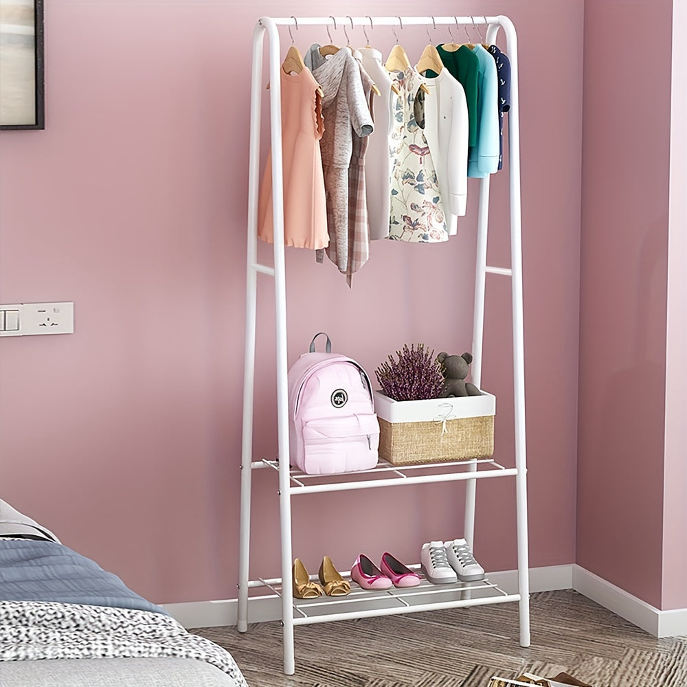 Kledingrek – Garderoberek – Kapstok – Kledingstandaard – Opbergrek – Vrijstaand – Metaal – Met Schoenenrek – 160 cm Hoog – Stevig Gepoedercoat Staal