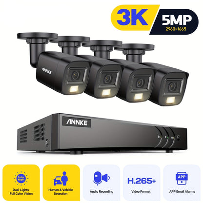 Beveiligingscamera – Camerabewaking – Bewakingscamera – Buitencamera – IP-camera – 3K Ultra HD Resolutie – AI Mens- & Voertuigdetectie