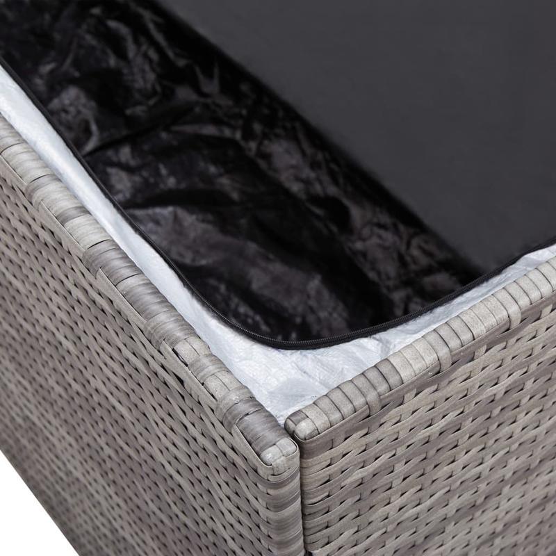 Opbergbox – Opbergdoos – Opbergkast – Opbergcontainer – Buitenopslag – Grijs Poly Rattan – 100x50x50 cm – Weerbestendig Met Gasveren