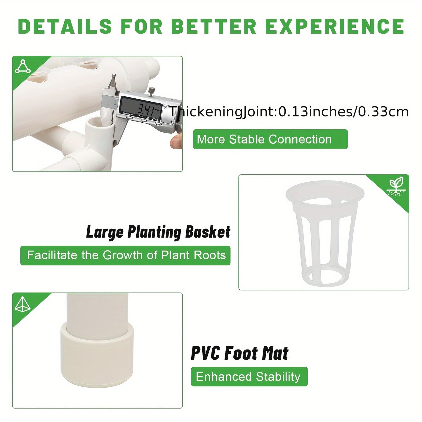 Hydroponische Kweekset – Verticale Tuin – Hydrocultuur Systeem – Kruidentuin – Groentekweker – Wit PVC – 108 Plantplaatsen – Waterbesparend & Ruimtebesparend