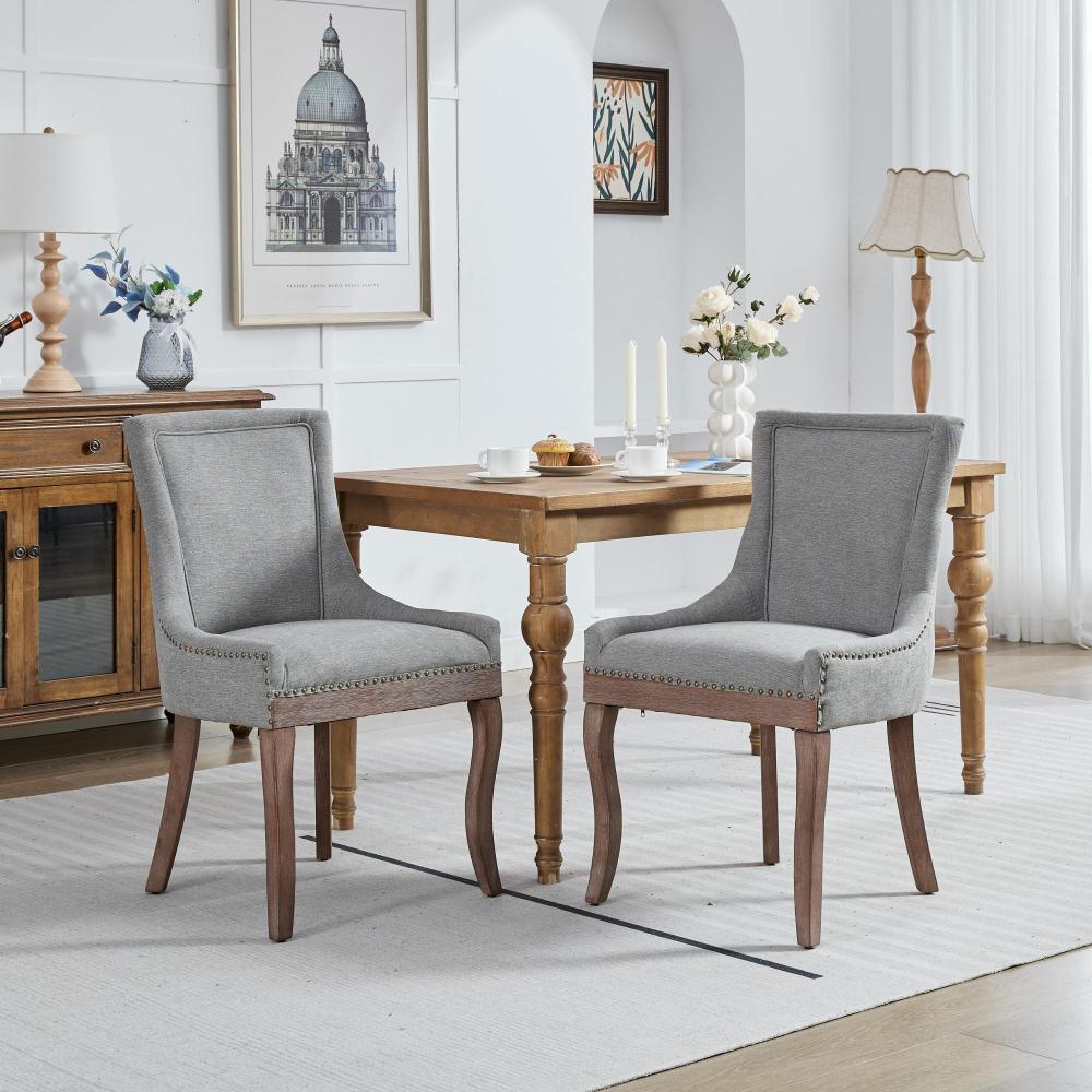 Eetkamerstoel – Stoel Met Armleuning – Diningsstoel – Retro Stoel – Armstoel – Grijs Chenille – Extra Brede Armleuningen – Dikke Gevoerde Zitkussens