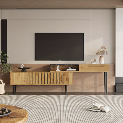 Modern TV‑kast / TV‑cabinet in Wit & Hout – 180 × 50 × 38 cm – Vrijstaand Mediameubel voor Woonkamer of Studio