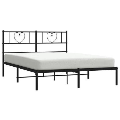Bedframe – Metalen Bed – Tweepersoonsbed – Slaapbank – Bedombouw – 160x200 cm – Inclusief 2 Matrassen & 2 Hoofdborden – Zwart Metaal Met Gouden Accenten – Voorgemonteerd & Ruimtebesparend