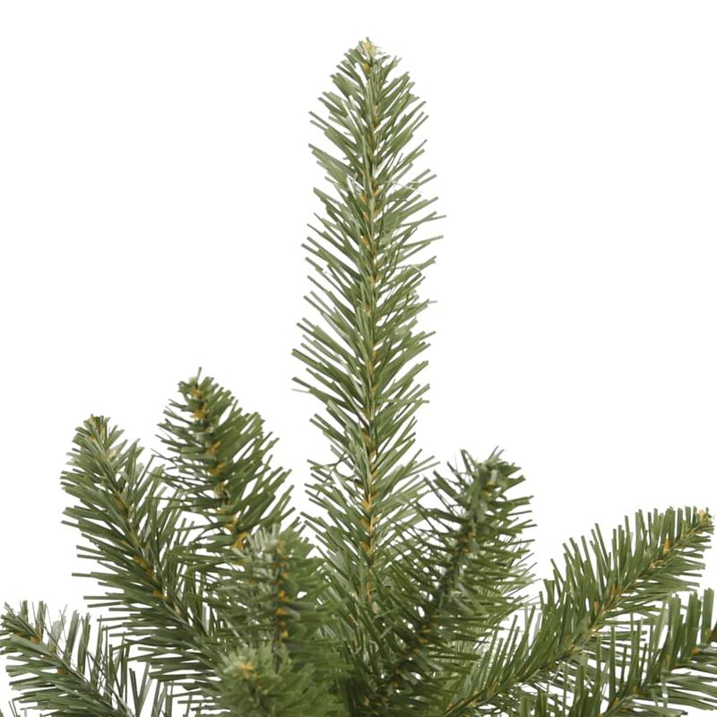210cm Green Foldable Artificial Christmas Tree with Hinges and Stand - Full, Realistic Look, Easy Assembly, Space-Saving Design for Home, Office, Hotel, Restaurant - Heavy Base, No Needed, Lightweight & Sturdy Construction -