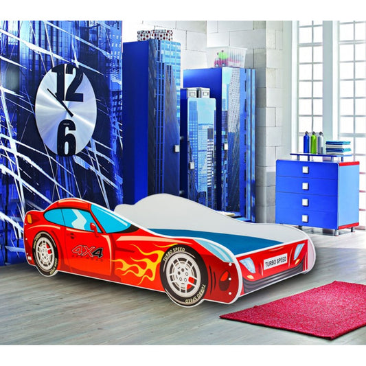 Kinderbed Auto – Autobed – Peuterbed – 4x4 Bed – Kinderslaapkamer Bed – 140x70 cm – FSC Hout – Inclusief Matras