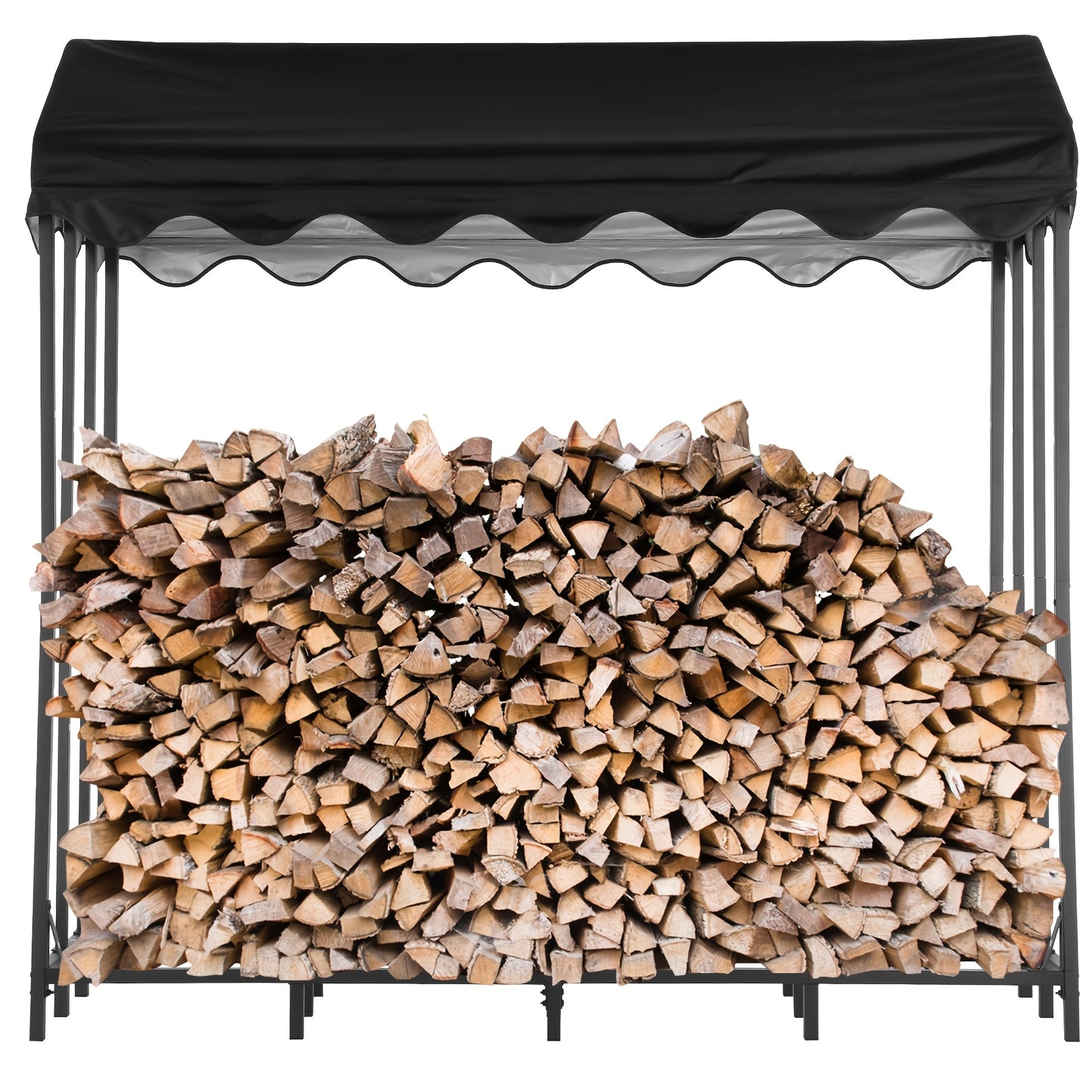 Brandhoutrek – Houtopslagrek – Houtberging – Buitenhoutrek – Buitenberging – XXL Formaat 185x185x70 cm – Roestvrij Gepoedercoat Staal