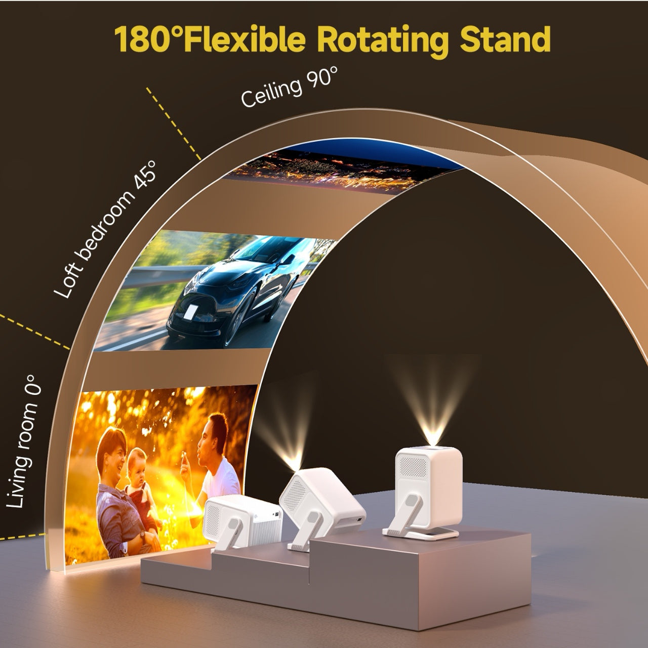 Projector – Beamer – Mini Beamer – Multimedia Projector – Android Projector – Native 1080p Resolutie – WiFi 6 & Auto Keystone Correction