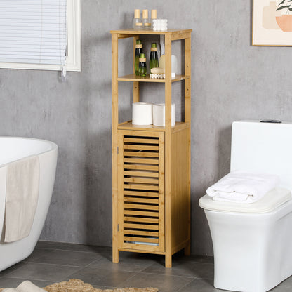 Hoogte Verstelbaar Badkamerkastje – Badkamermeubel – Opbergkast – Wandkast – Opbergkastje – Natuurlijk Houtlook – Verstelbare Hoogte 33-120 cm – Wandmontage Space Saver